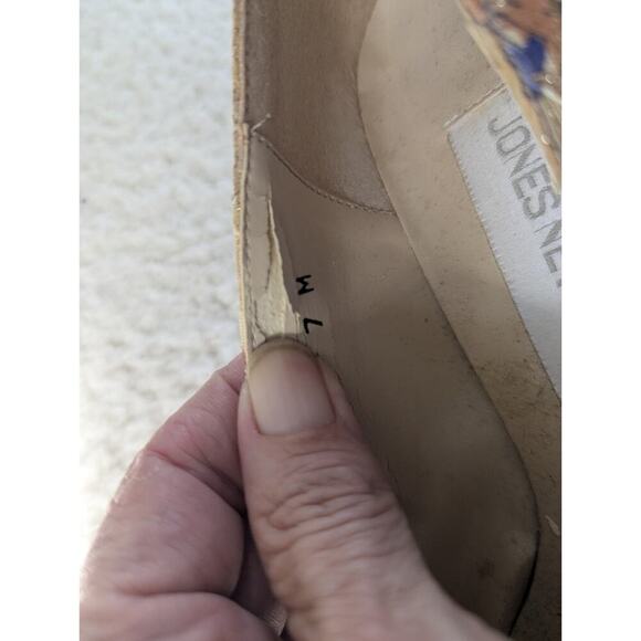 JONES NEW YORK 1998 Yellow Floral Tapestry Heels Pumps Size 7 Made in Spain - Picture 9 of 14